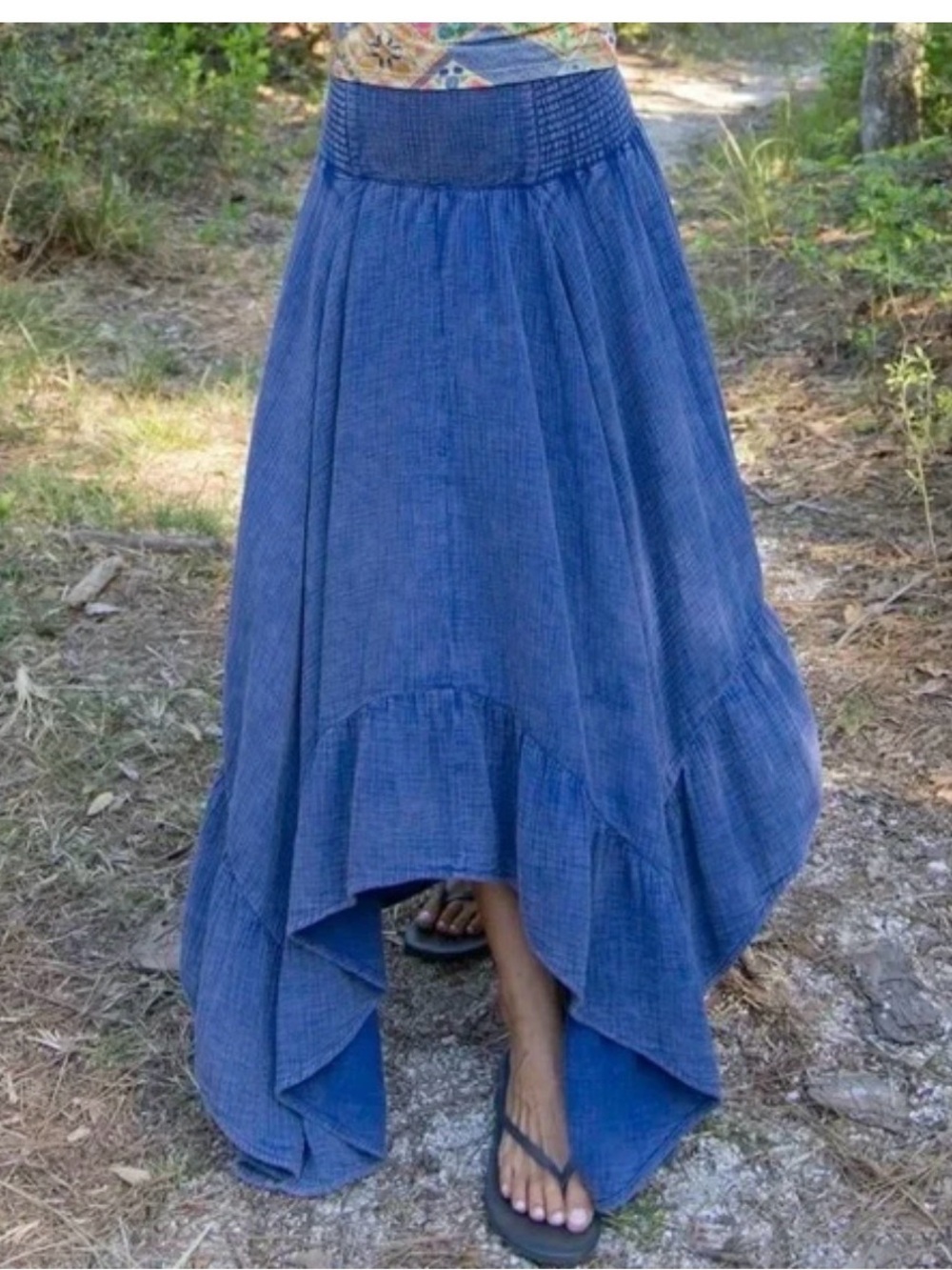 NATURAL LIFE Royal Blue Textured Knit Top